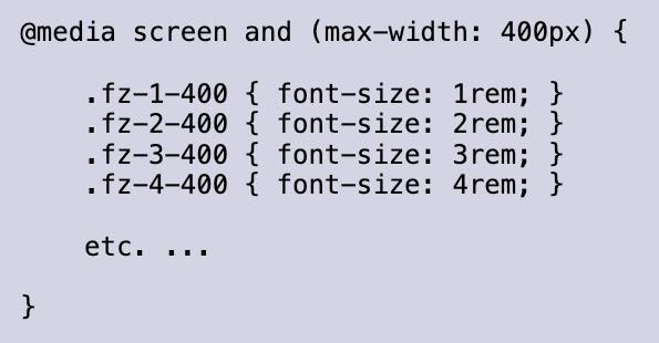 Example of a CSS code block with a media query